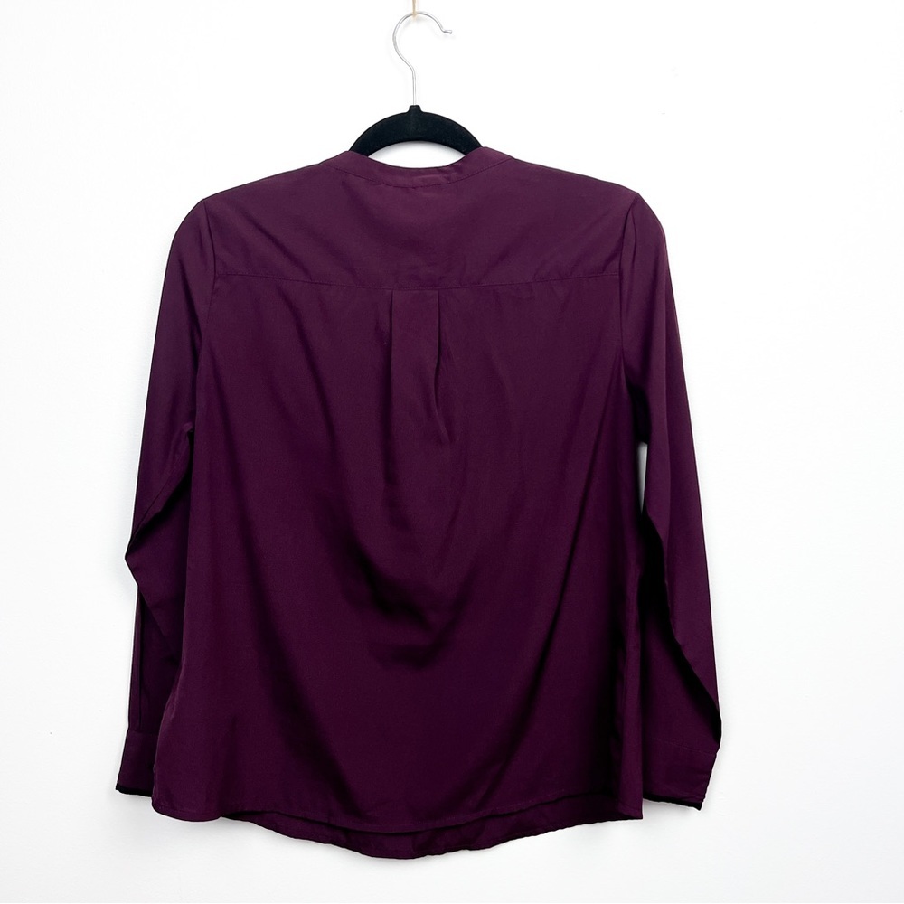 Banana Republic Purple Semi-Sheer Long Sleeve Blouse - Picture 5 of 6